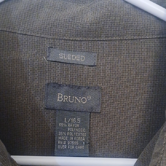 Make Offer Bruno Casual Brown Button Down Shirt - Picture 3 of 5